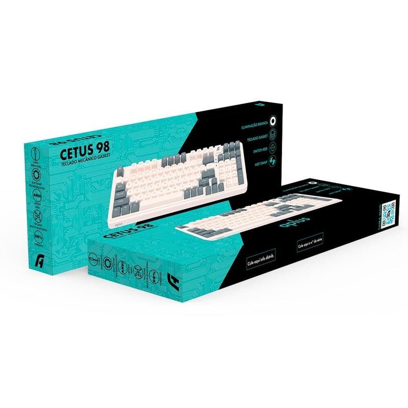 Teclado Gamer Aplus Gasket Cetus 98 Com Iluminação, Switch Red